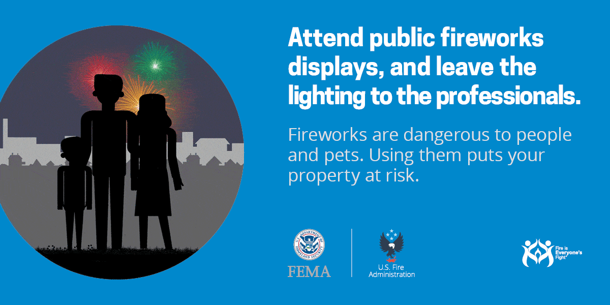 Attend public fireworks displays, and leave the lighting to the professionals.