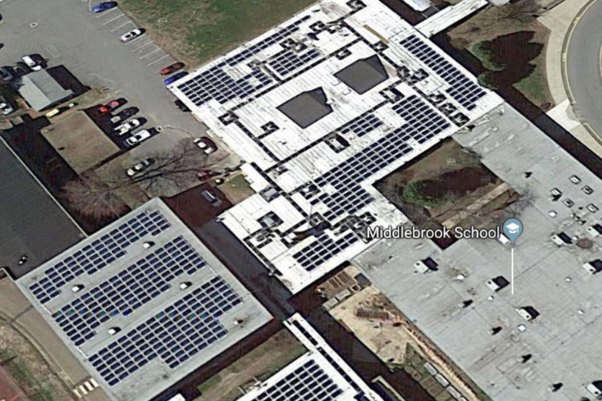 Solar Panels on roof of Middlebrook School